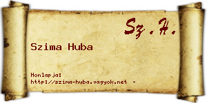 Szima Huba névjegykártya